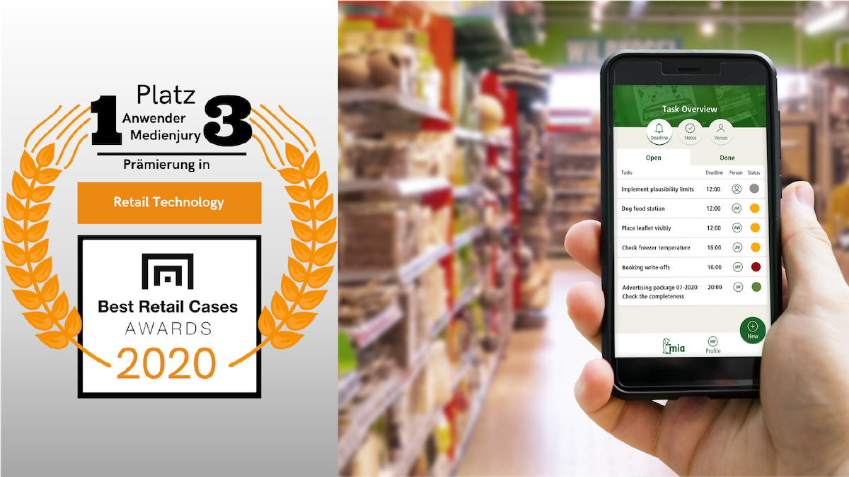 Best Retail Case MIA App Handy und Award Logo 