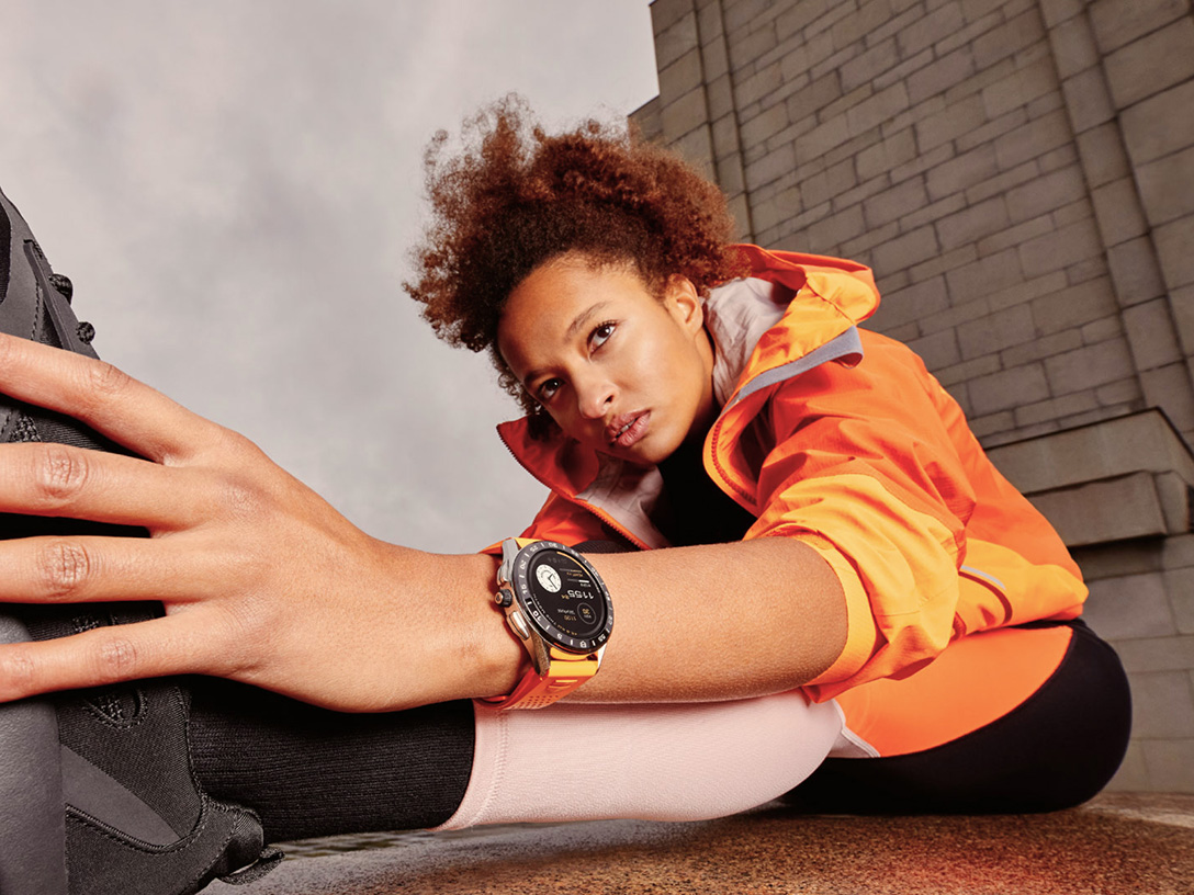 Woman doing sports waring a Tag Heuer watch