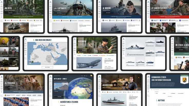Bundeswehr Digitalauftritt, verschiedene iPad-Ansichten