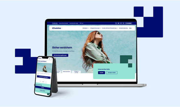 Infografik mit Bildern der Baloise Webseite
