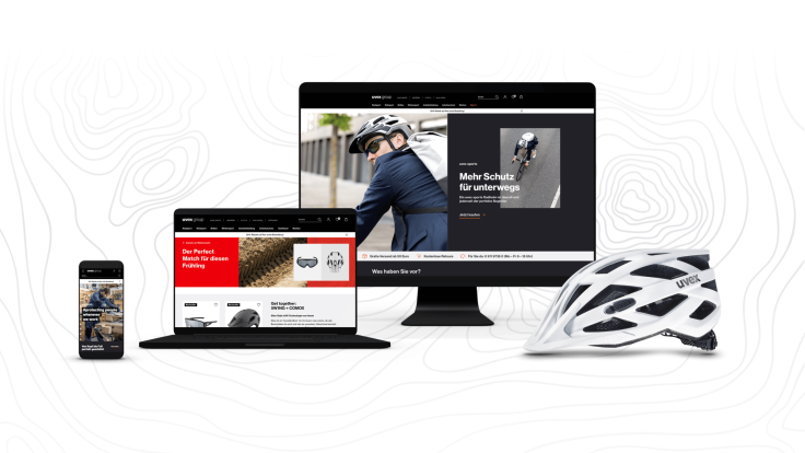 Die uvex Website auf verschiedenen Screens