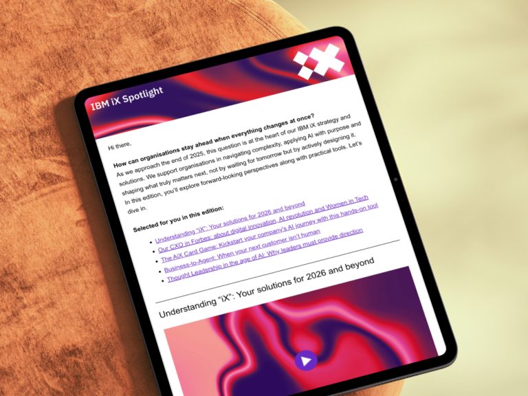 IBM iX Spotlight newsletter in tablet