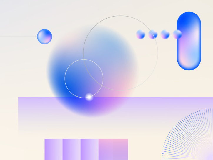 Abstract gradient background with lines and circular elements